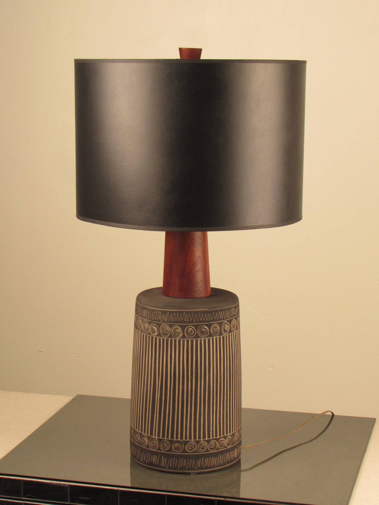 Incomparable Gordon + Jane Martz Lamp with Incised Decoration 2