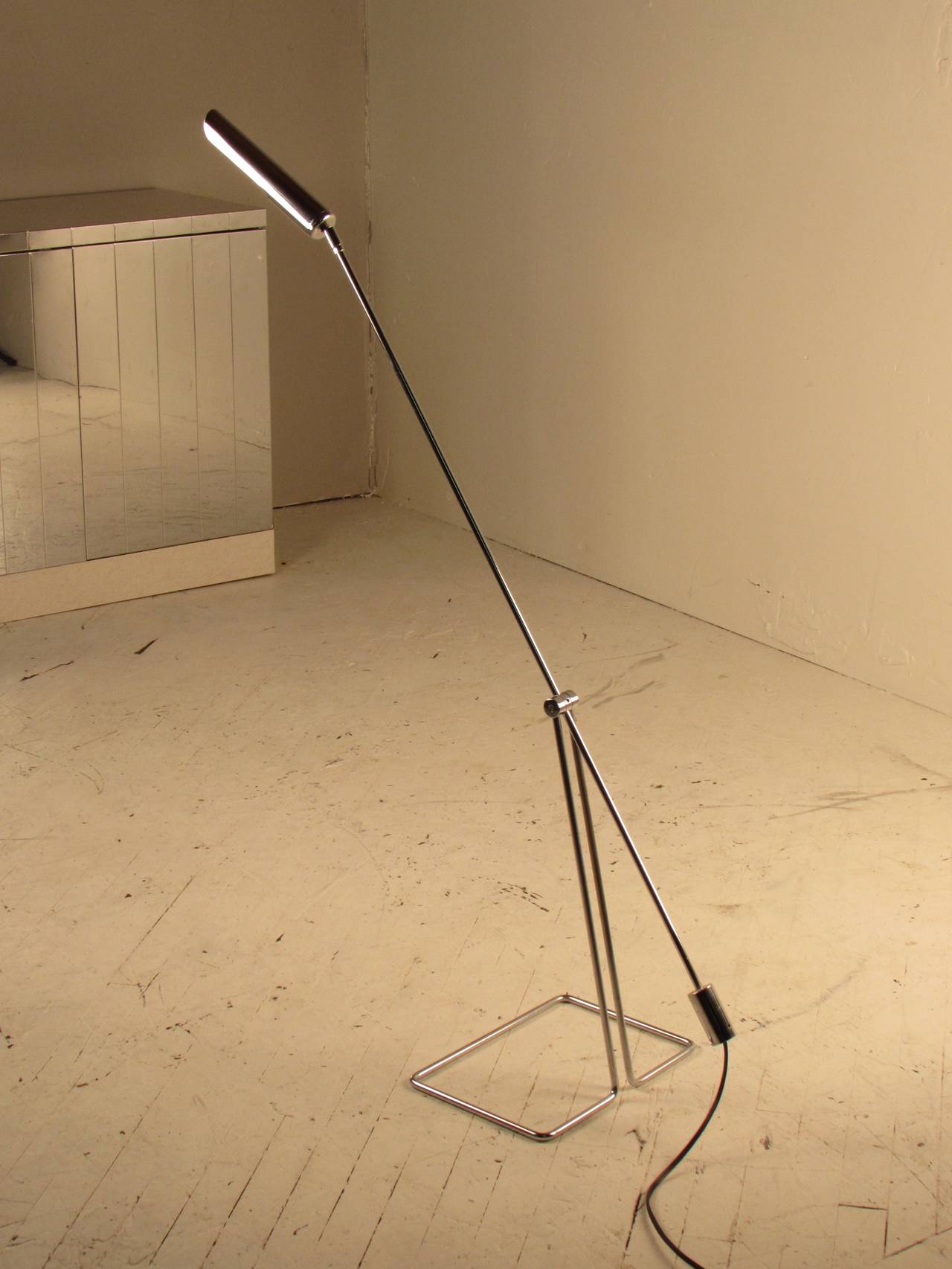 Abo Randers (Denmark) Minimalist Counterbalance Chrome Floor Lamp