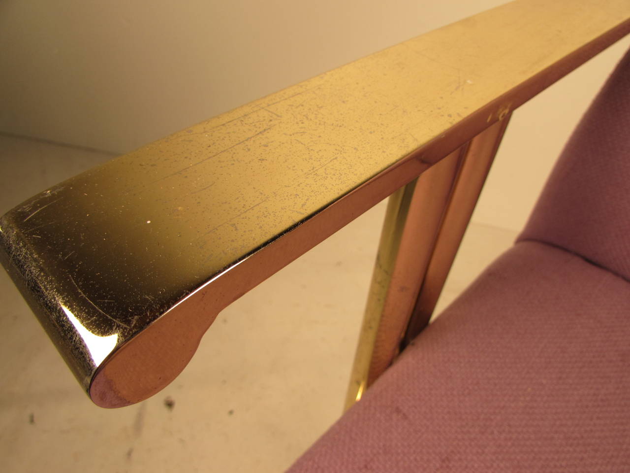 American Architectural Brass Desk Chair By Directional (3 Available)