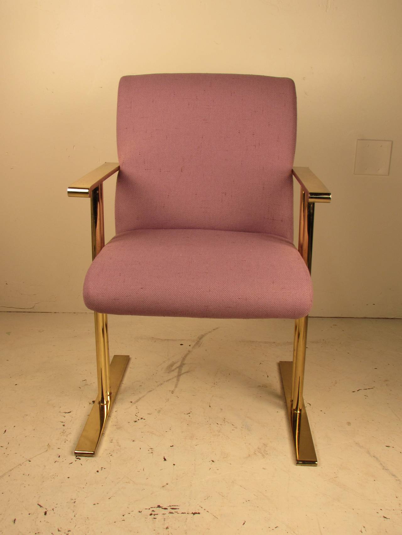 Architectural Brass Desk Chair By Directional (3 Available) 1