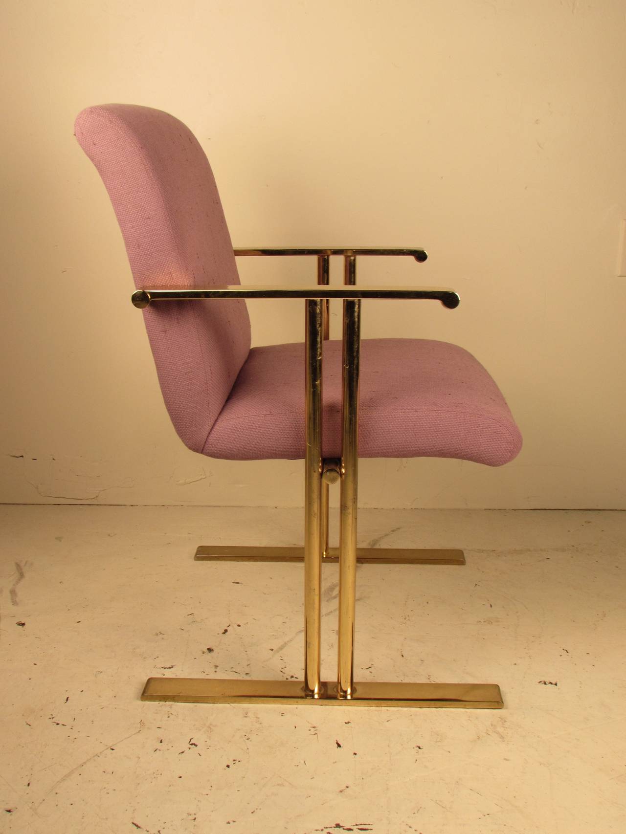 Architectural Brass Desk Chair By Directional (3 Available) 2