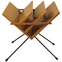 Unusual 1950s European Modern Magazine Rack with Hairpin Legs