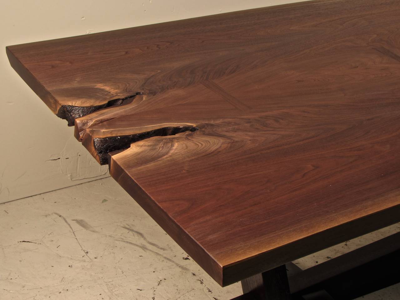 Dramatic Live Edge Black Walnut Dining Table, Handcrafted by Barry Block, 2014 In Excellent Condition In New York, NY