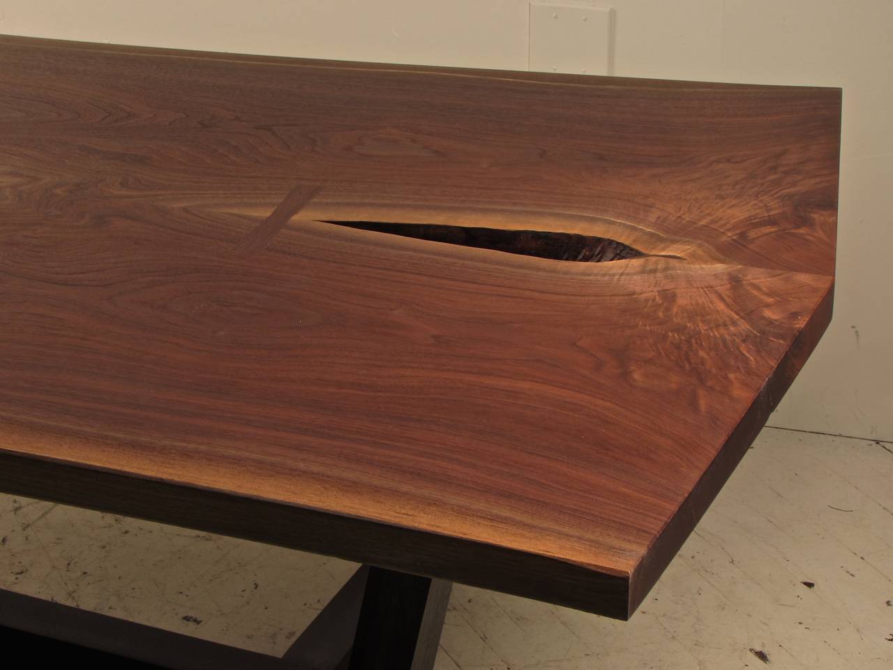 Contemporary Dramatic Live Edge Black Walnut Dining Table, Handcrafted by Barry Block, 2014