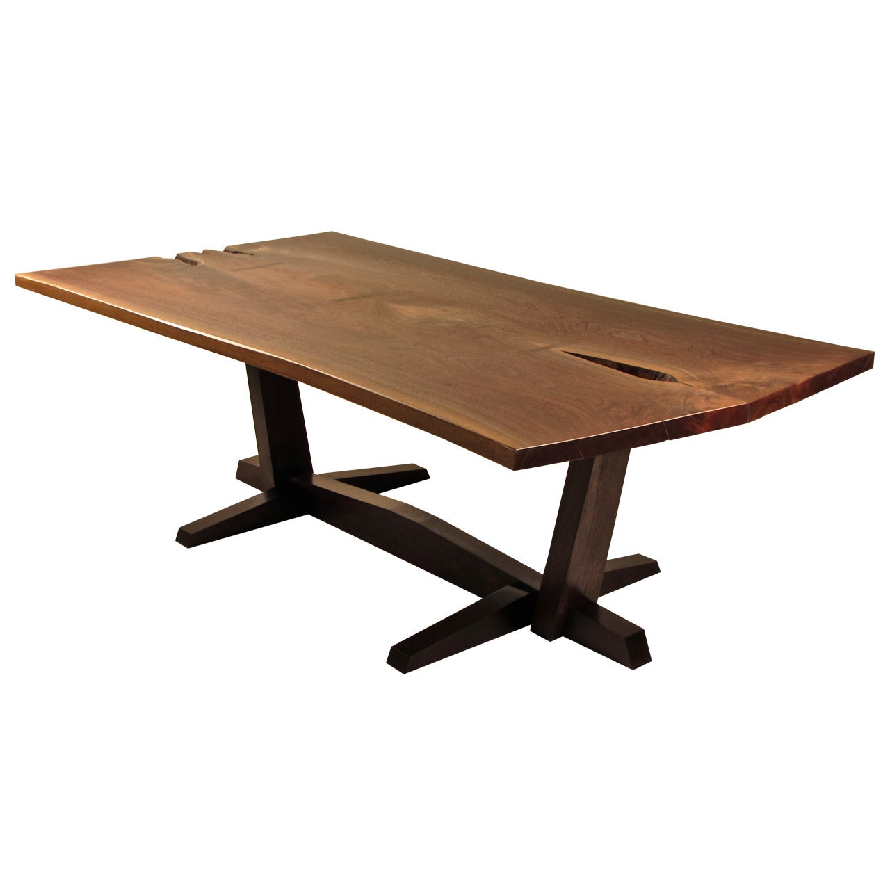 Dramatic Live Edge Black Walnut Dining Table, Handcrafted by Barry Block, 2014