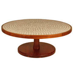 Gorgeous Tile Top and Walnut Coffee Table by Gordon and Jane Martz