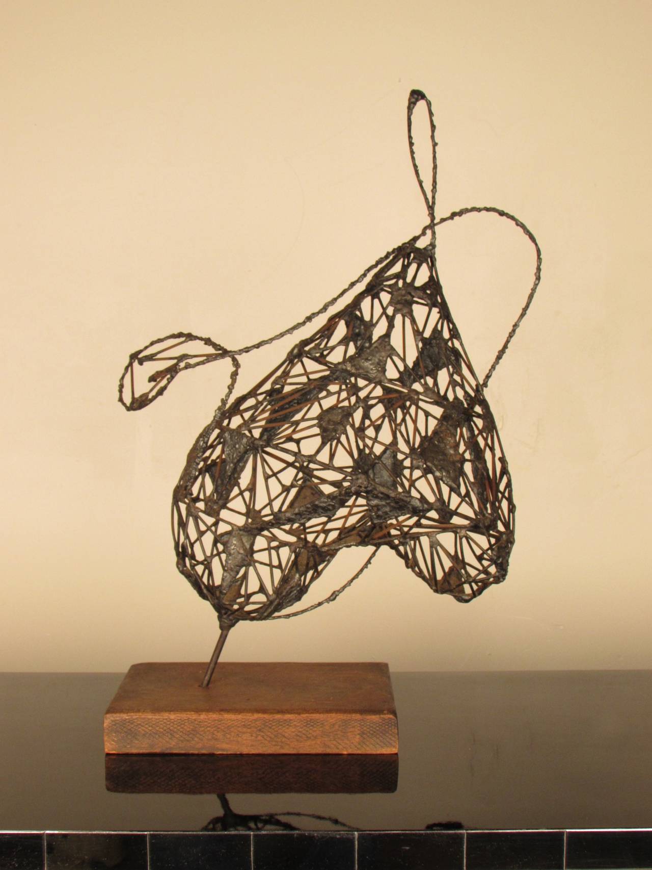 Biomorphic Brutalist Wire Sculpture in the style of Guy Pullen
