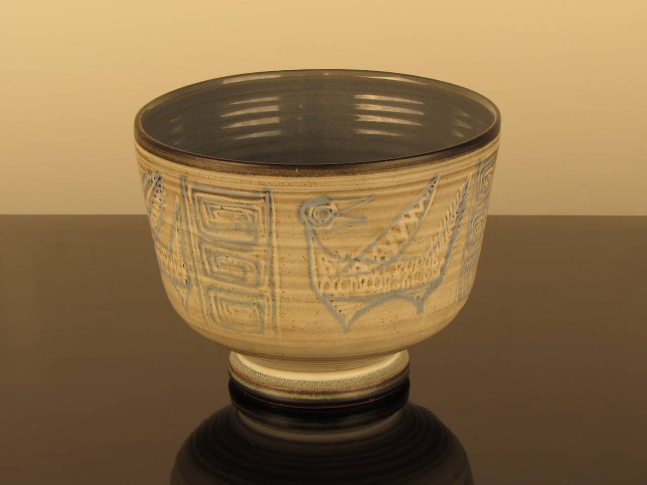 MidCentury Studio Pottery Vessel w/ Incised Decoration in the Style of Scheier