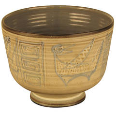 MidCentury Studio Pottery Vessel w/ Incised Decoration in the Style of Scheier