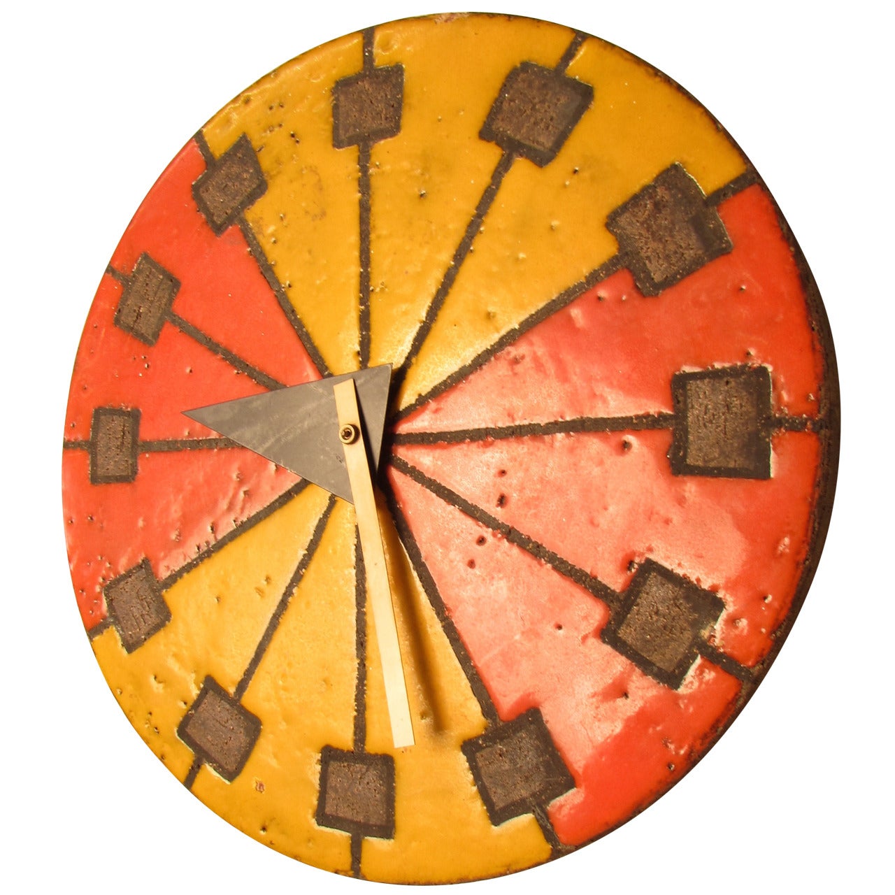 Iconic MidCentury Ceramic Clock Made by Aldo Londi for Howard Miller