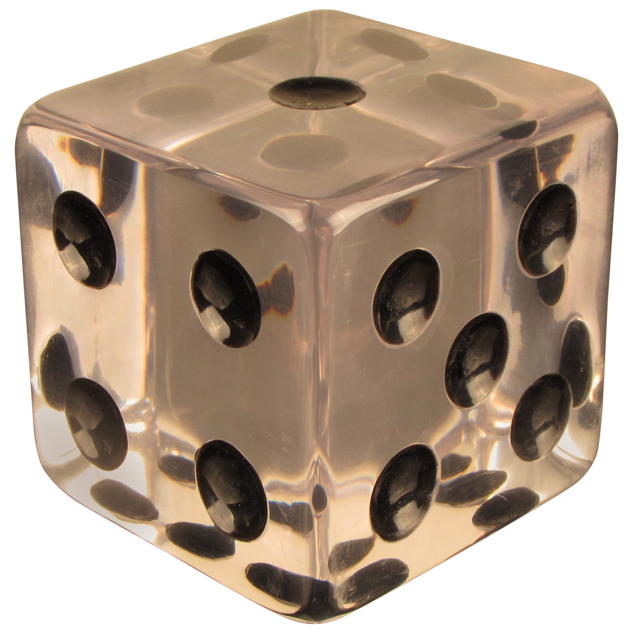 Extraordinary Large Lucite Dice Bookend or Paperweight