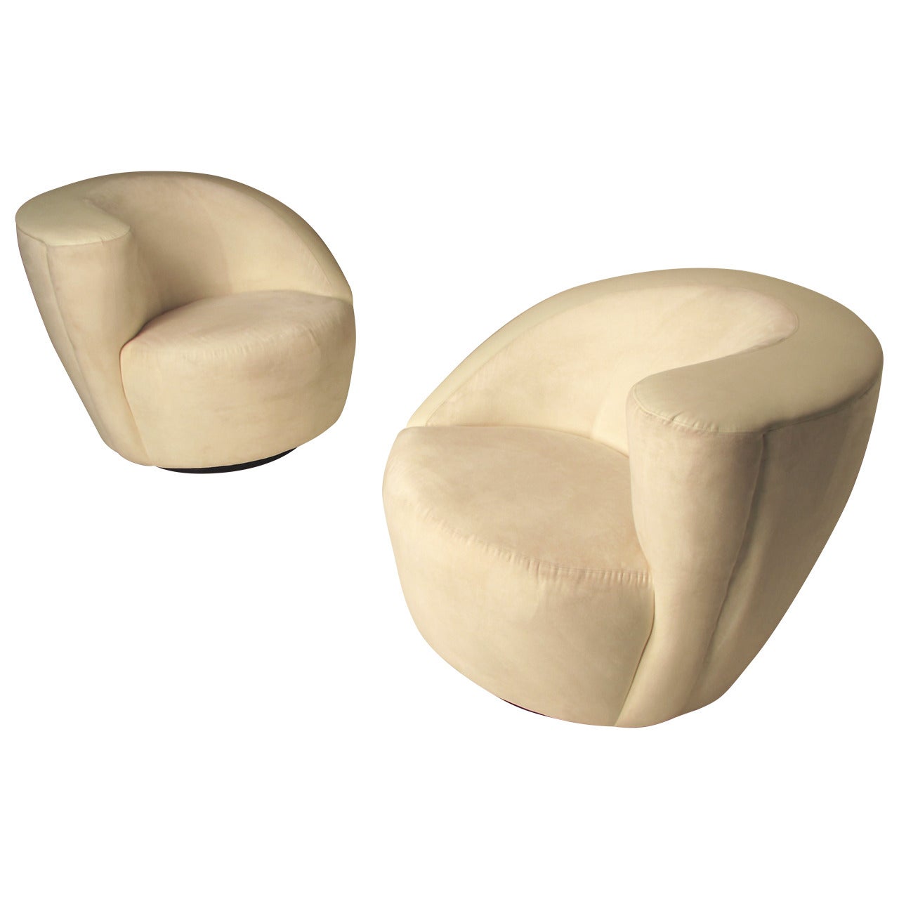 Pair of "Corkscrew" Nautilus Chairs by Vladimir Kagan for Directional
