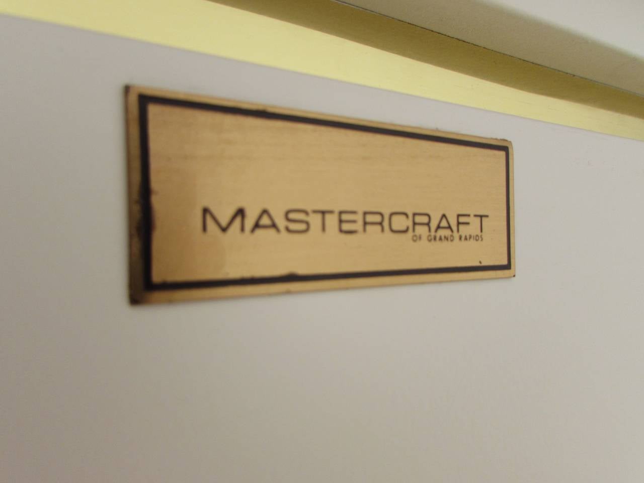 Mastercraft Rounded Credenza with Brass Details, Freshly Lacquered 3