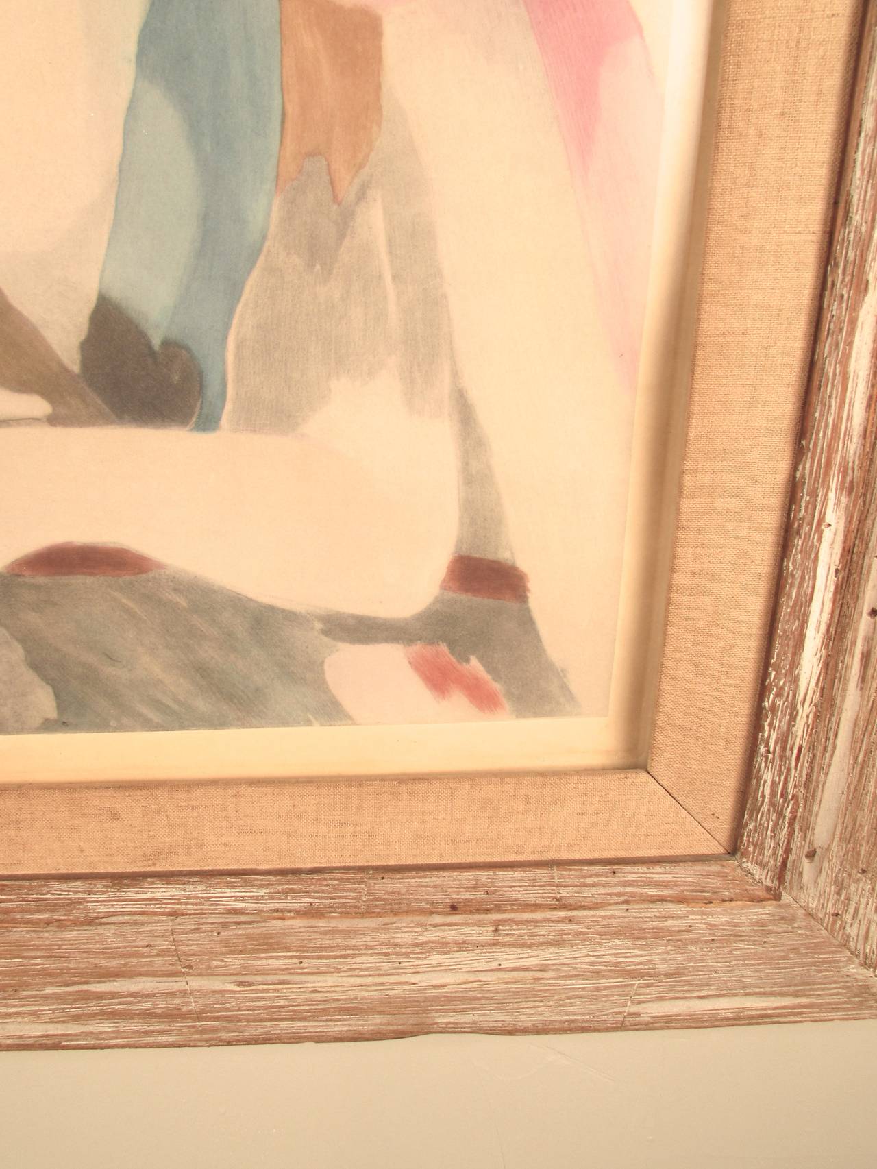Exceptional Signed Marie Laurencin Hand Colored Aquatint, Woman, Child and Dog In Excellent Condition In New York, NY