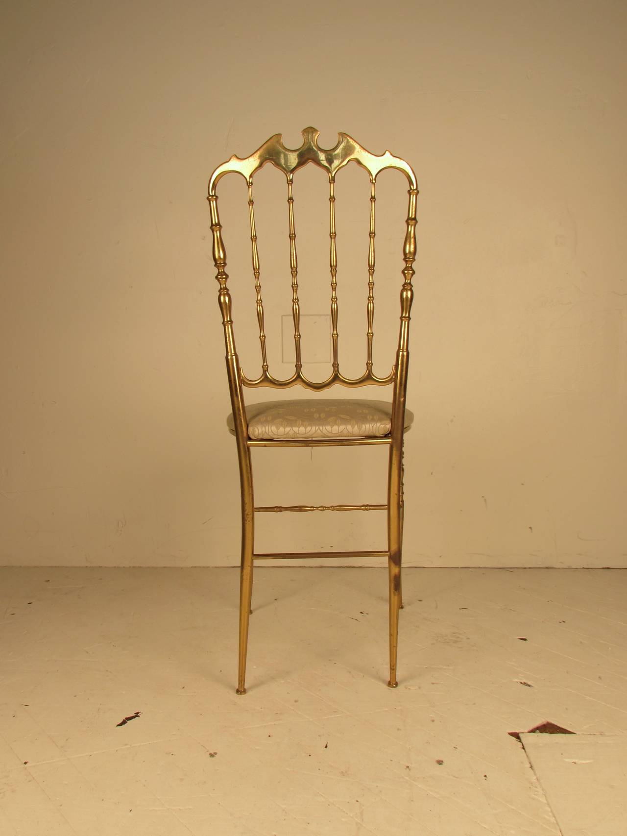 Italian Brass Vanity or Desk Chair by Chiavari