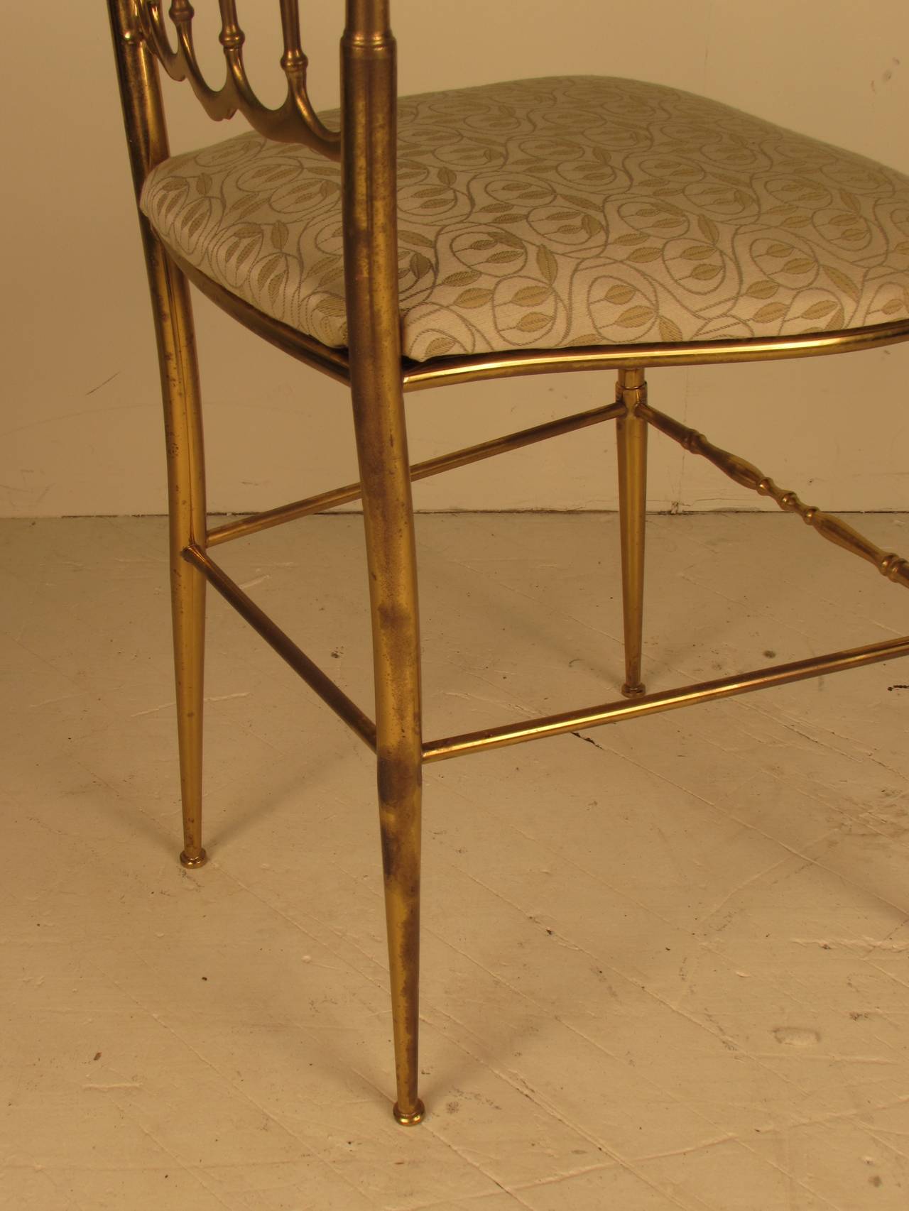 Brass Vanity or Desk Chair by Chiavari In Good Condition In New York, NY