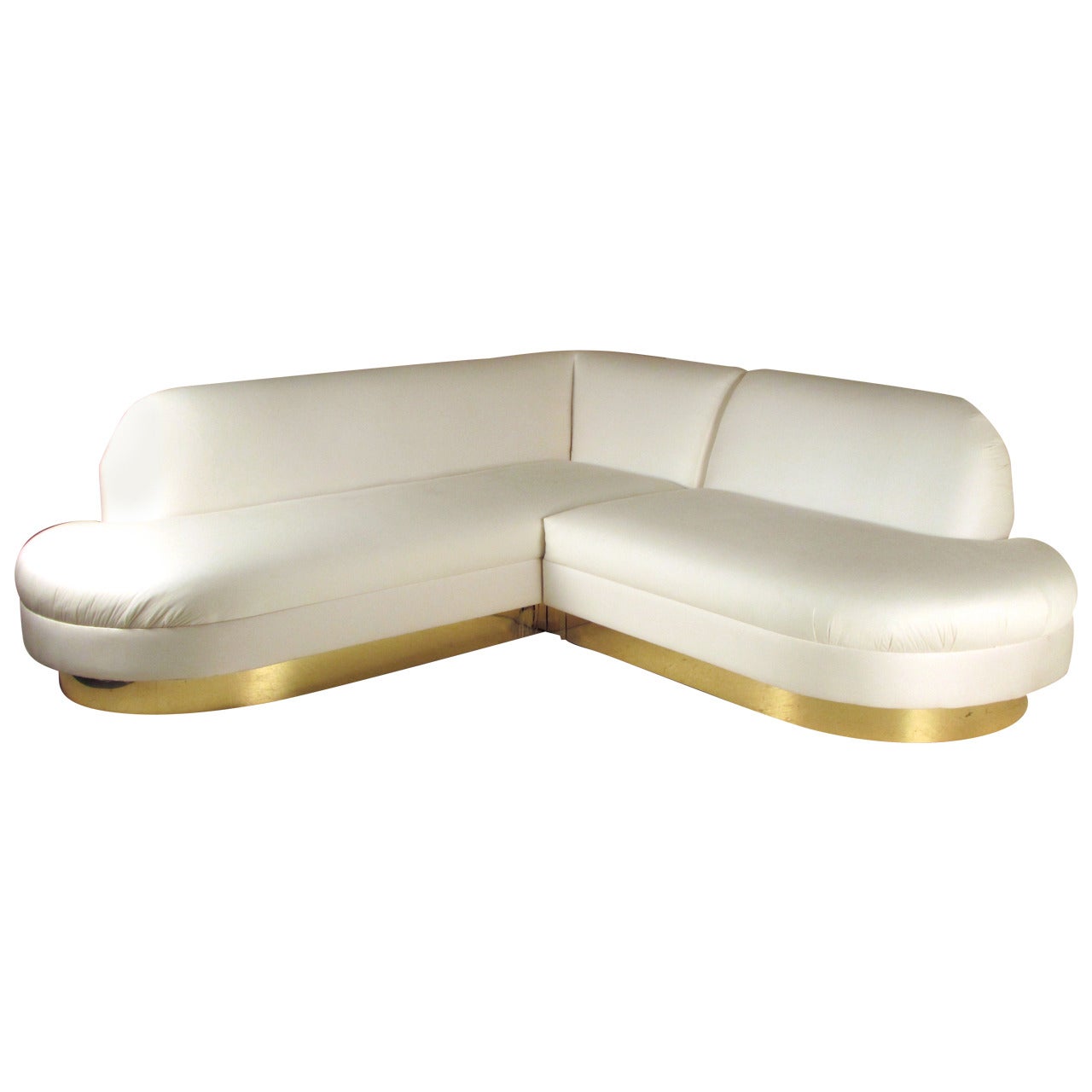 Rare, Glamorous Adrian Pearsall Sofa with Brass Base for Comfort Designs, Inc