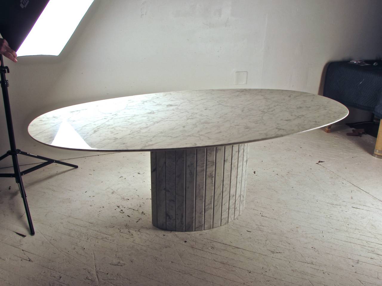 large oval marble dining table