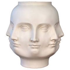 Surrealist Infinite Face Vase in a Matte Bisque Glaze, 2005