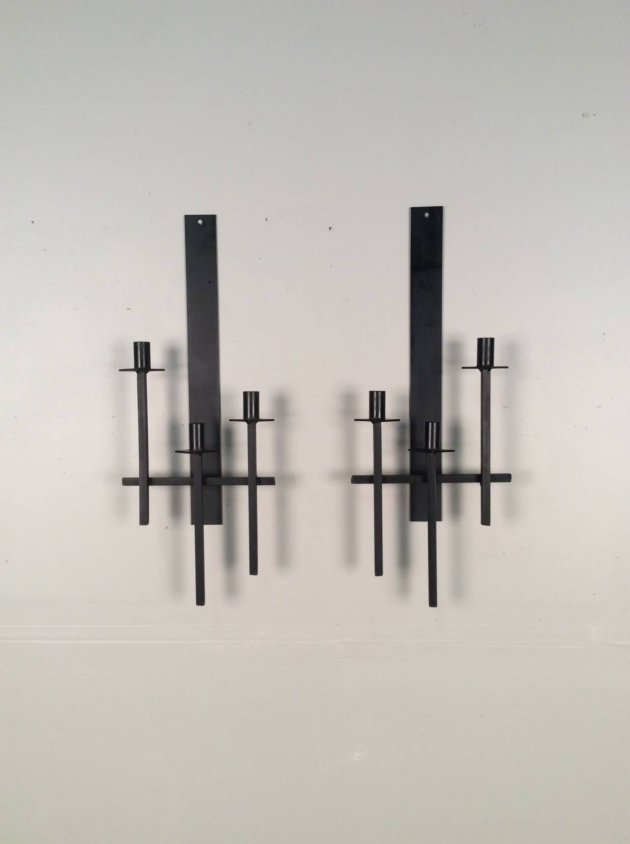Mid-20th Century Wrought Iron Sconces by California Moderists Van Keppel and Green, circa 1960