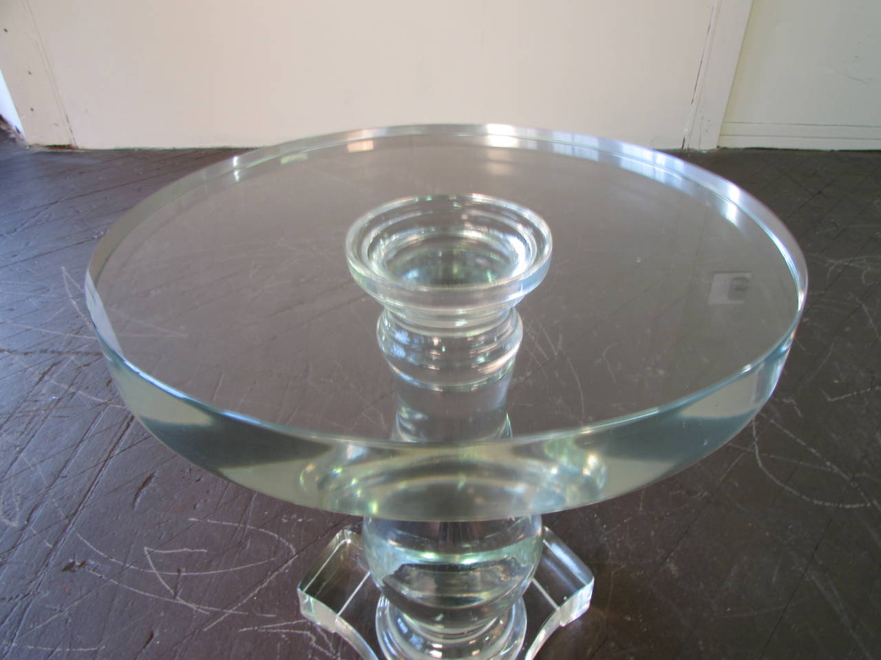 Mid-Century Modern Beautiful Solid Murano Glass Baluster Table or Pedestal by Wicker Works