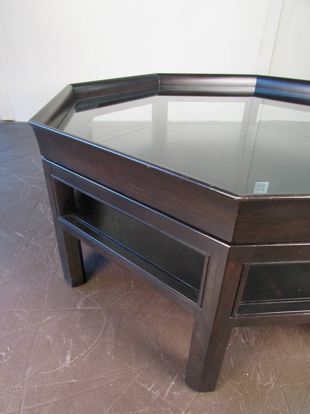 Stained Octagonal Coffee Table by Baker Furniture