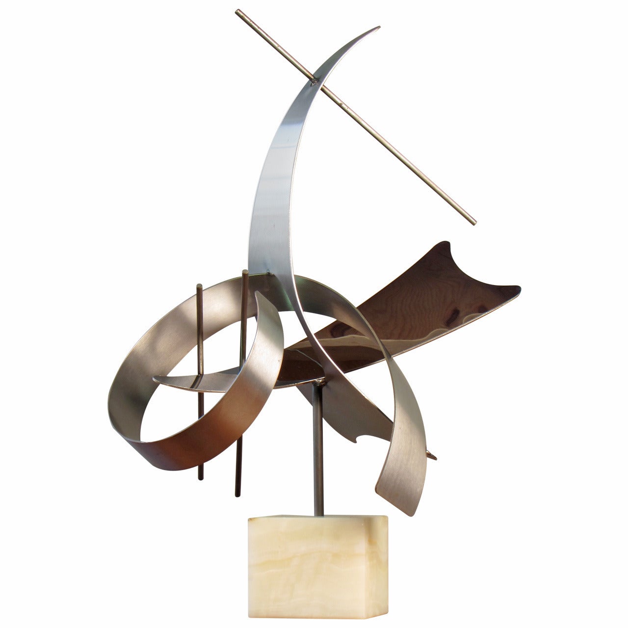 Large-Scale Abstract Modern Stainless Steel Table Sculpture by Curtis Jere, 1979