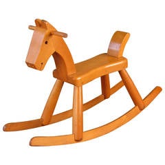 Vintage Fantastic and Rare Child's Rocking Horse by Kay Bojesen, Denmark, circa 1940