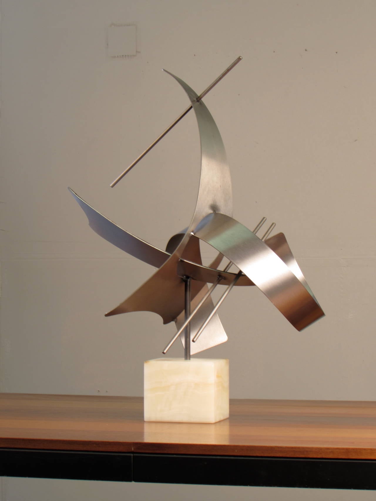 Large-Scale Abstract Modern Stainless Steel Table Sculpture by Curtis Jere, 1979 1