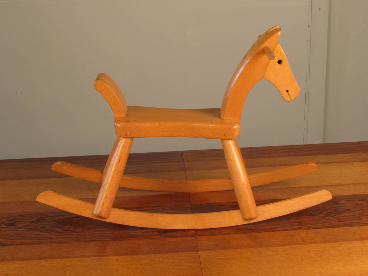 Carved Fantastic and Rare Child's Rocking Horse by Kay Bojesen, Denmark, circa 1940