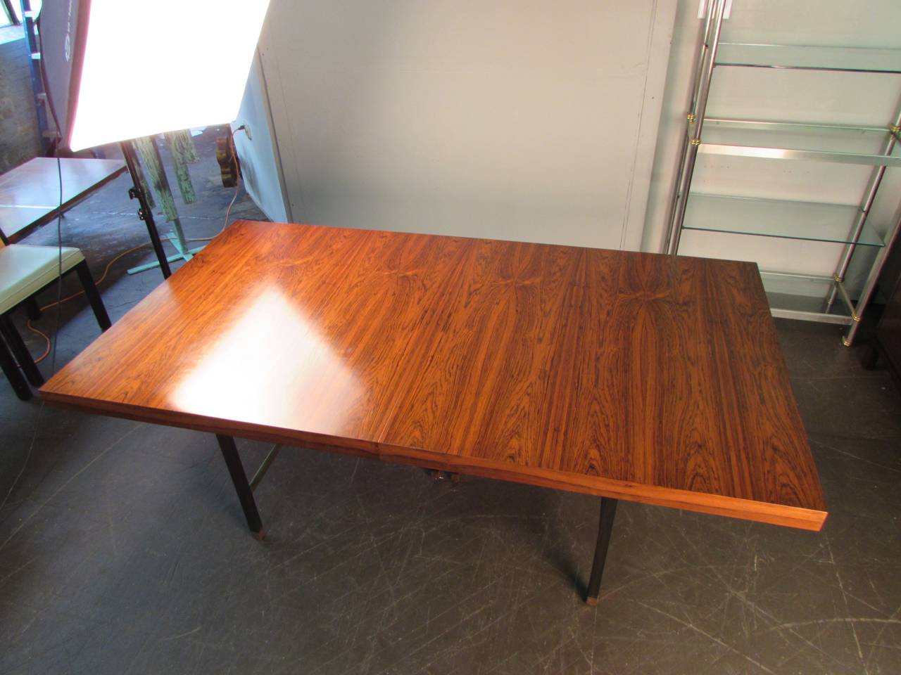 Stunning Rosewood and Brass Dining Table by Harvey Probber Studio, 1965 1