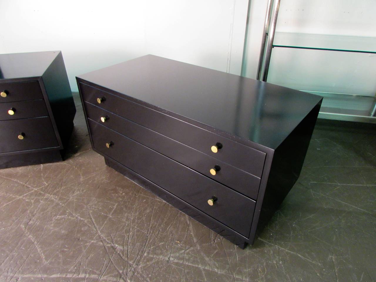 Mid-20th Century Handsome Pair of Lacquered Chests or Nightstand by Harvey Probber Studio, 1965