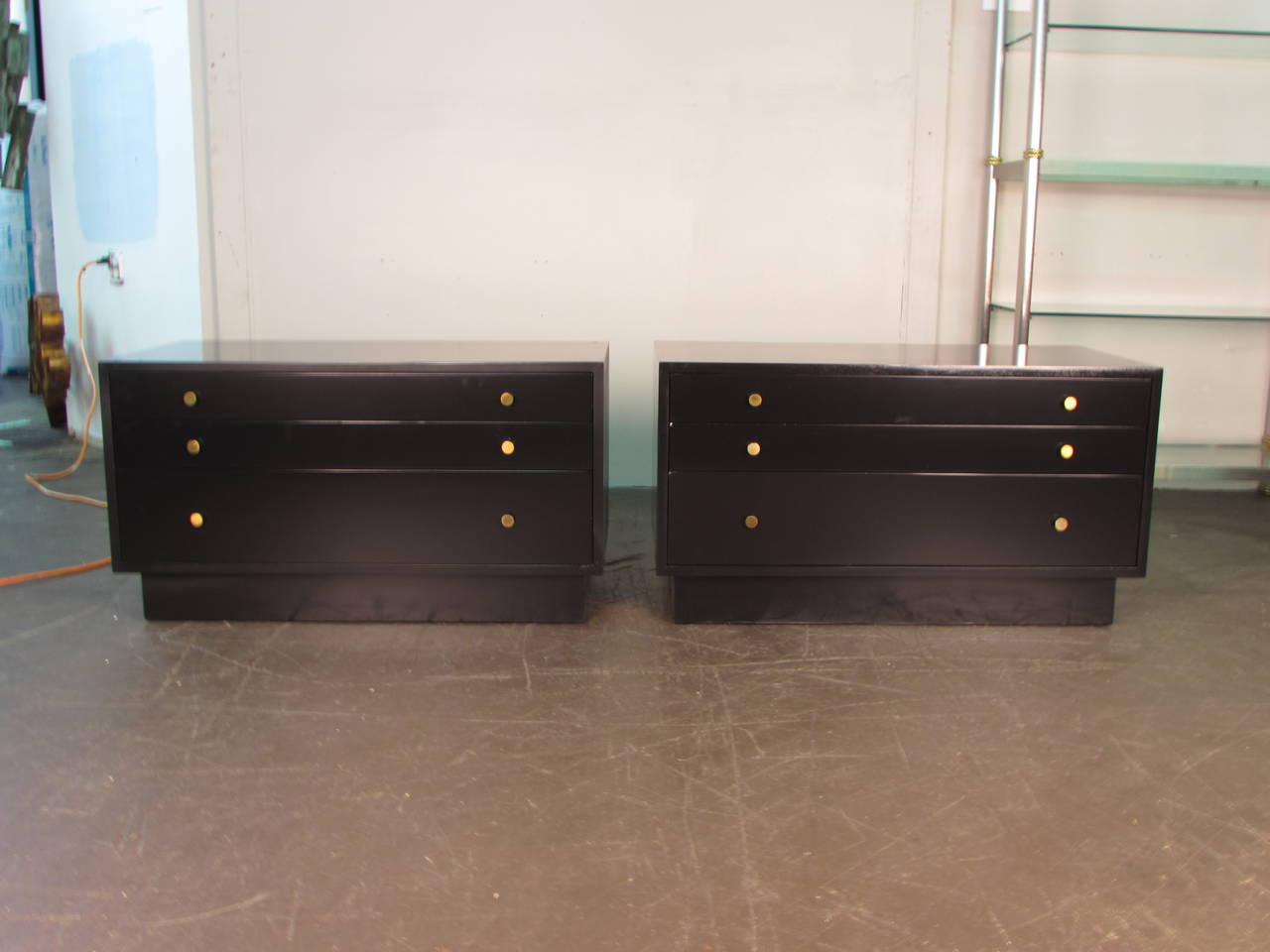 Mid-Century Modern Handsome Pair of Lacquered Chests or Nightstand by Harvey Probber Studio, 1965