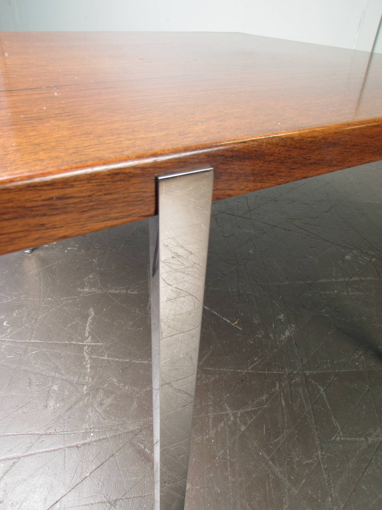 American Simple Rosewood and Chrome End Table by Harvey Probber, 1960s