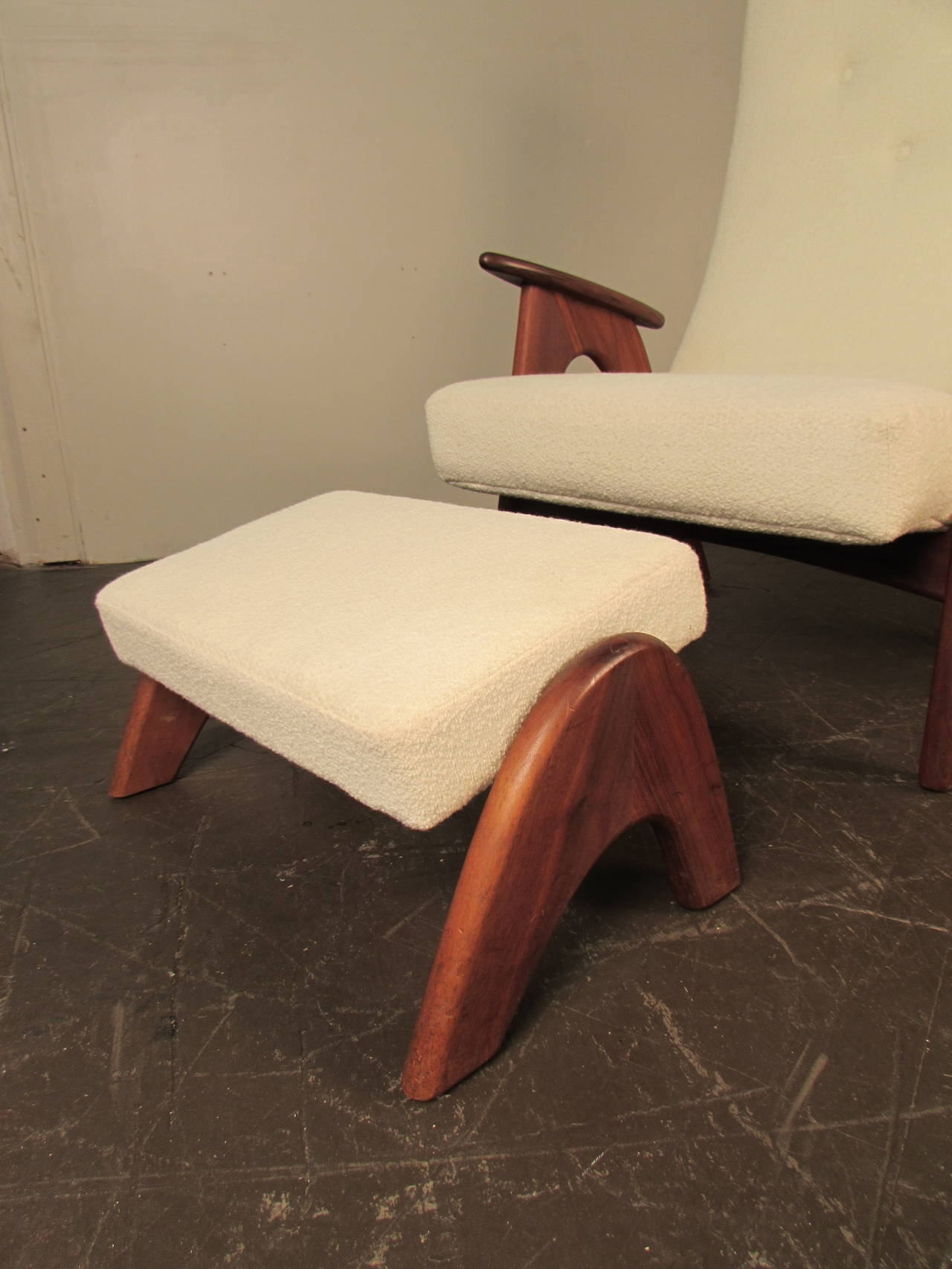 Rare and Very Comfortable Lounge Chair and Ottoman by Adrian Pearsall