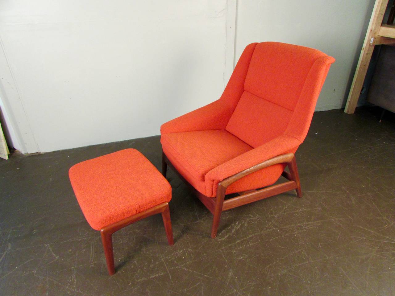 Reclining Lounge Chair and Ottoman by Folke Ohlsson for DUX, Sweden, 1950s