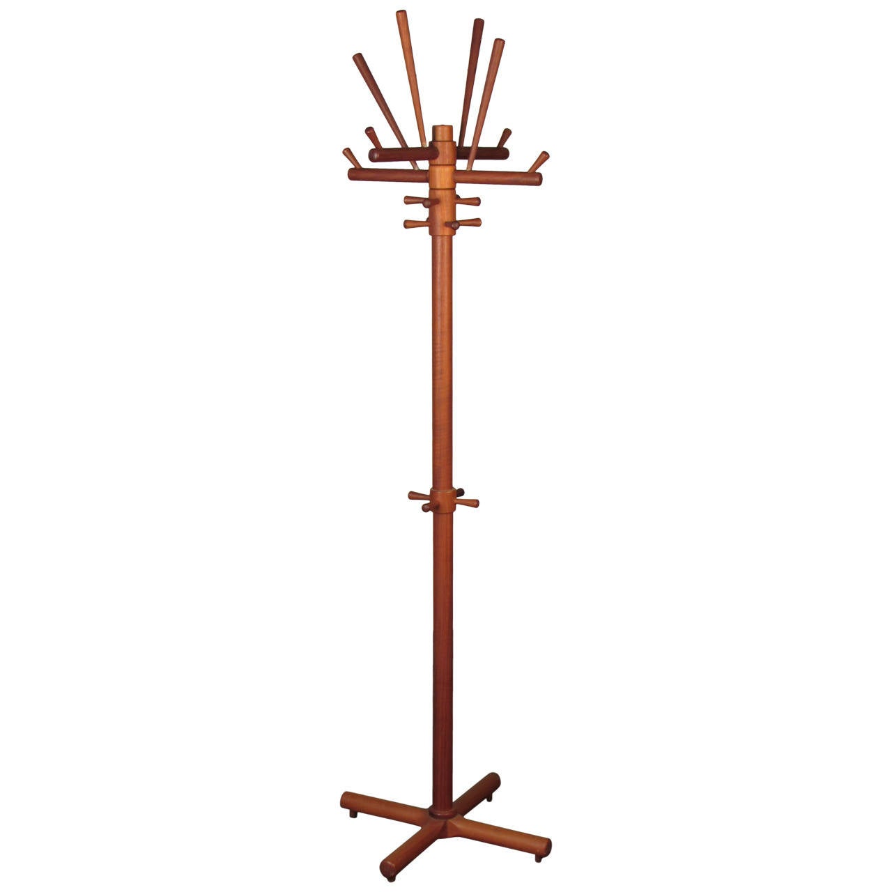 Unusual Sculptural Teak Coat Tree Hat Rack, Denmark, 1950s at 1stdibs
