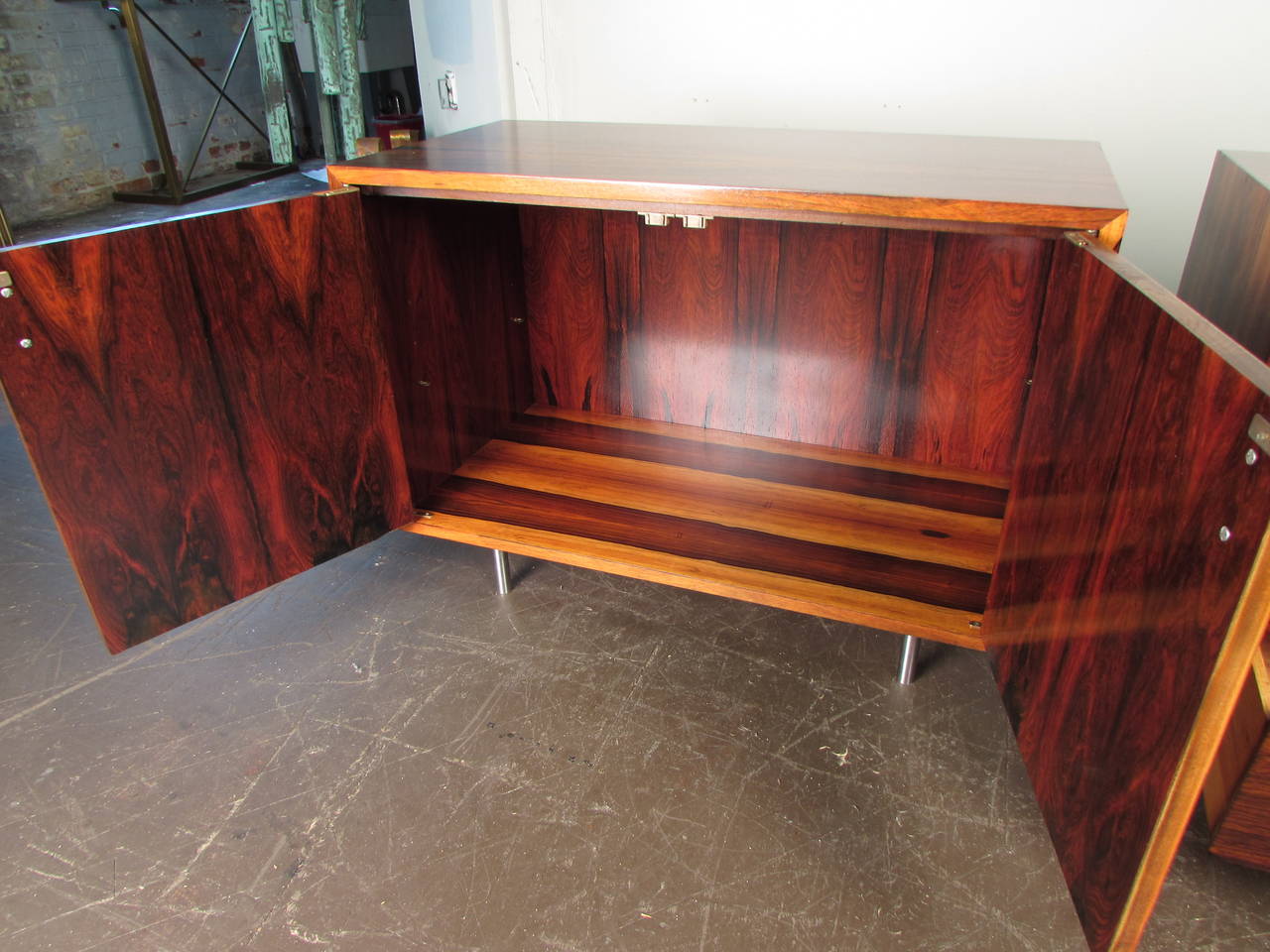Fantastic Pair of Rosewood Chests or Nightstands with Aluminum Detail 4