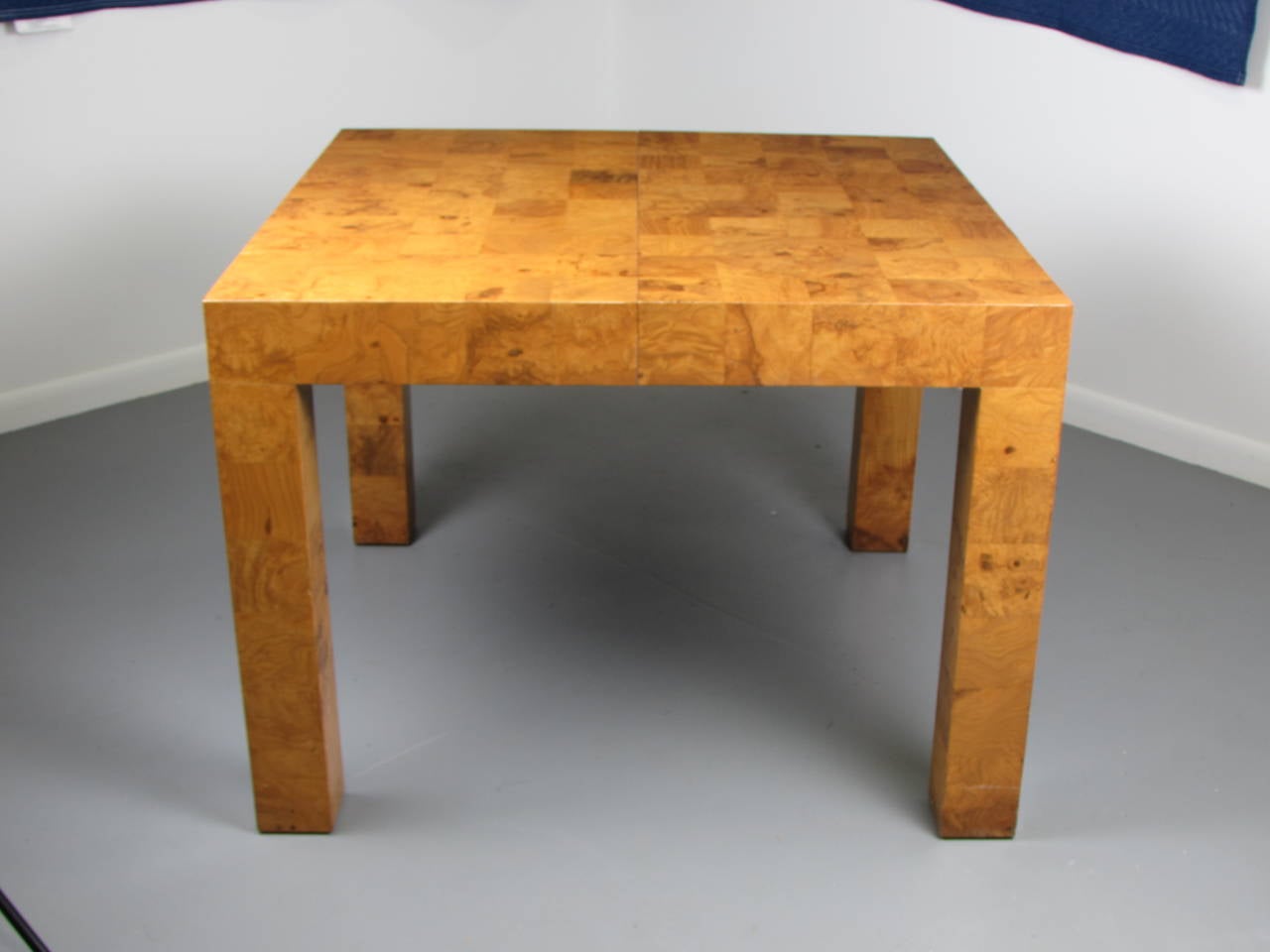 Late 20th Century Incredible Checkered Burl Parsons Dining Table by Milo Baughman, 1970s