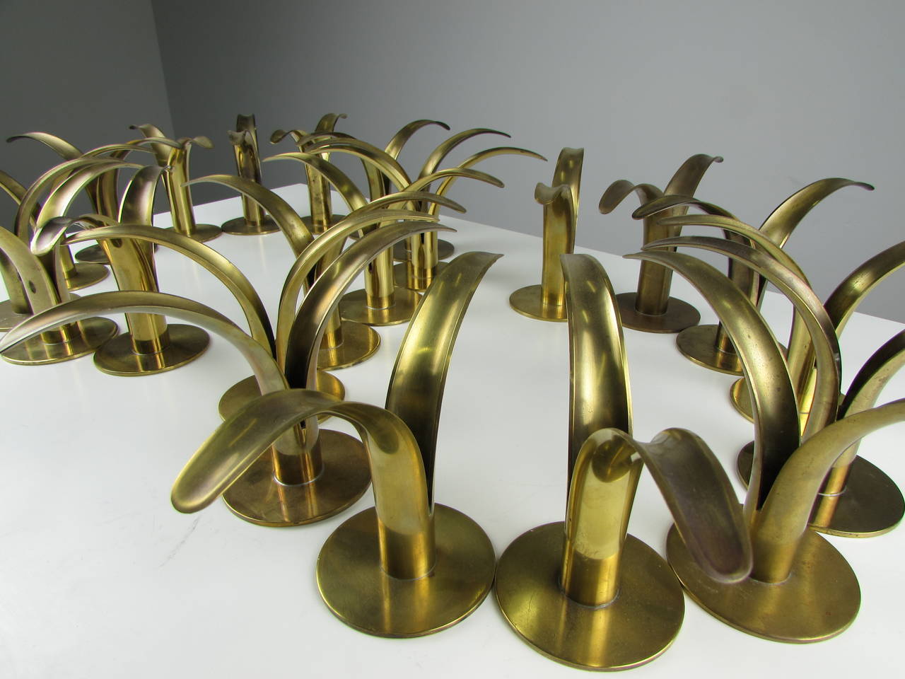 Flock of Brass Candleholders by Ivar Ålenius Björk for Ystad Metall, 1939 1