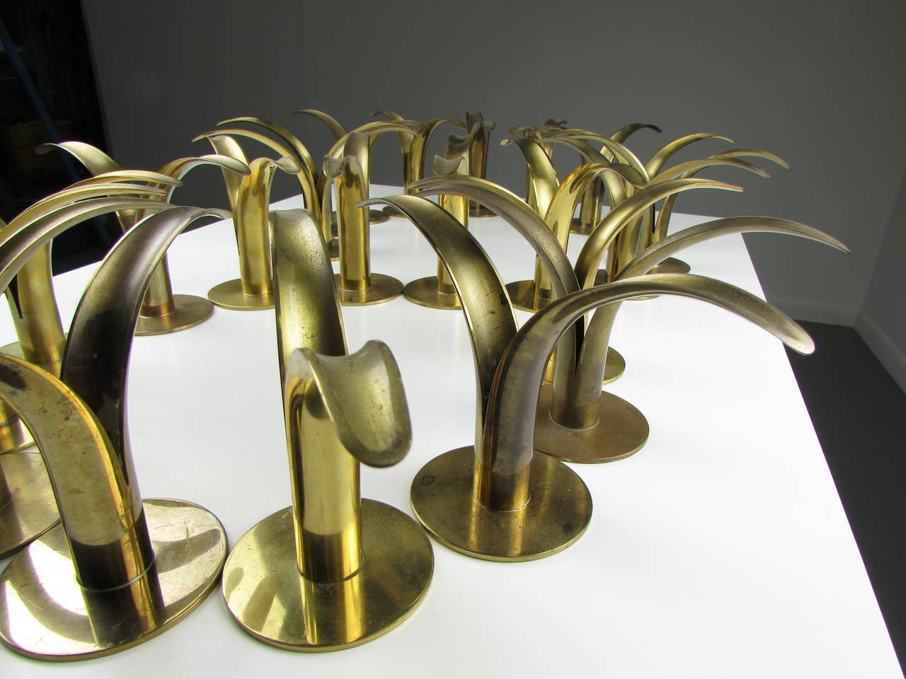 Flock of Brass Candleholders by Ivar Ålenius Björk for Ystad Metall, 1939 3