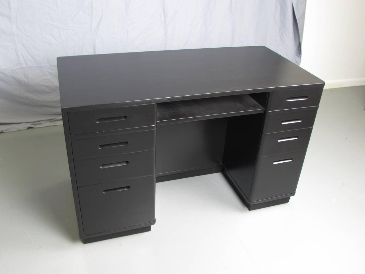 Mid-20th Century Rare Kneehole Desk with Shelves by Edward Wormley for Dunbar Model 4176, 1950s