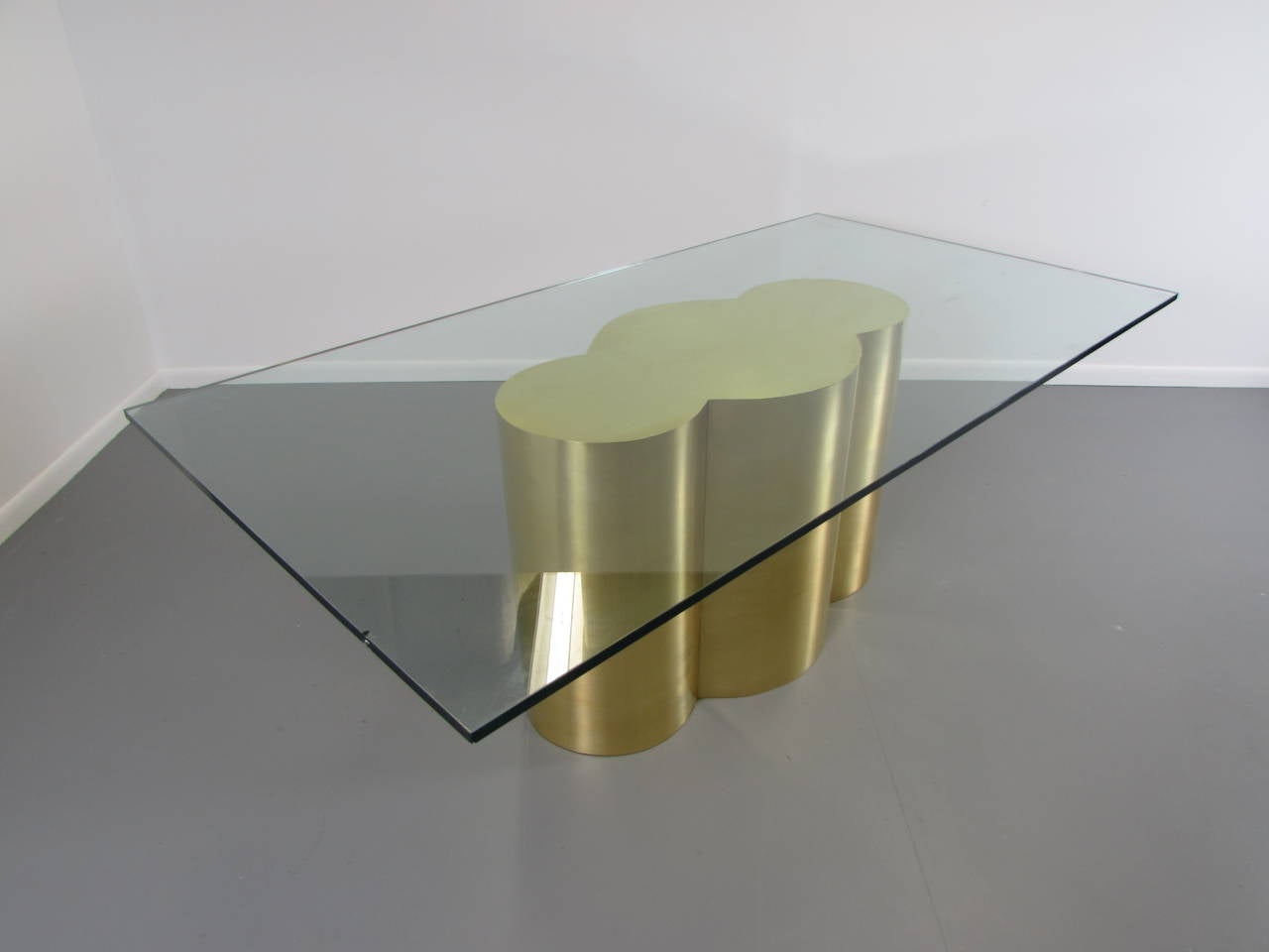 Custom Quatrefoil Dining Table Base in Polished Brass by Refine Limited 2