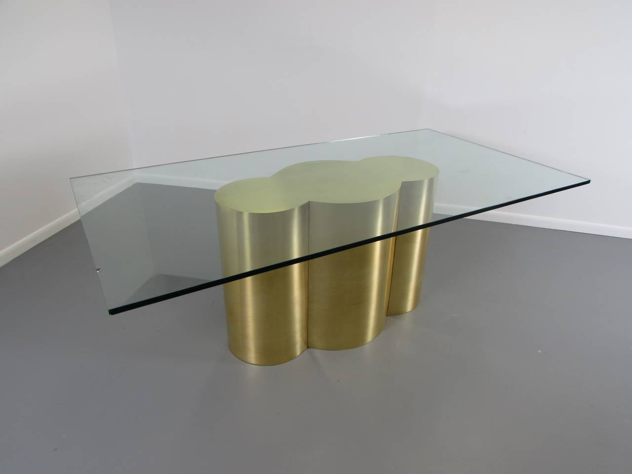 Custom Quatrefoil Dining Table Base in Polished Brass by Refine Limited 1