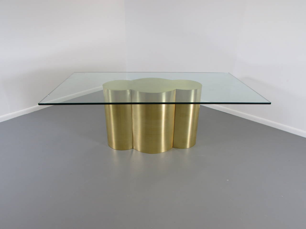 Custom Quatrefoil Dining Table Base in Polished Brass by Refine Limited 3