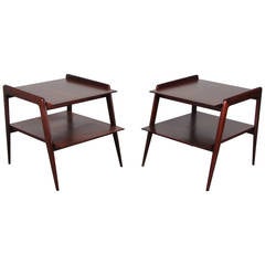 Rare and Wicked Pair of End Tables by M. Singer & Sons, Attributed to Gio Ponti