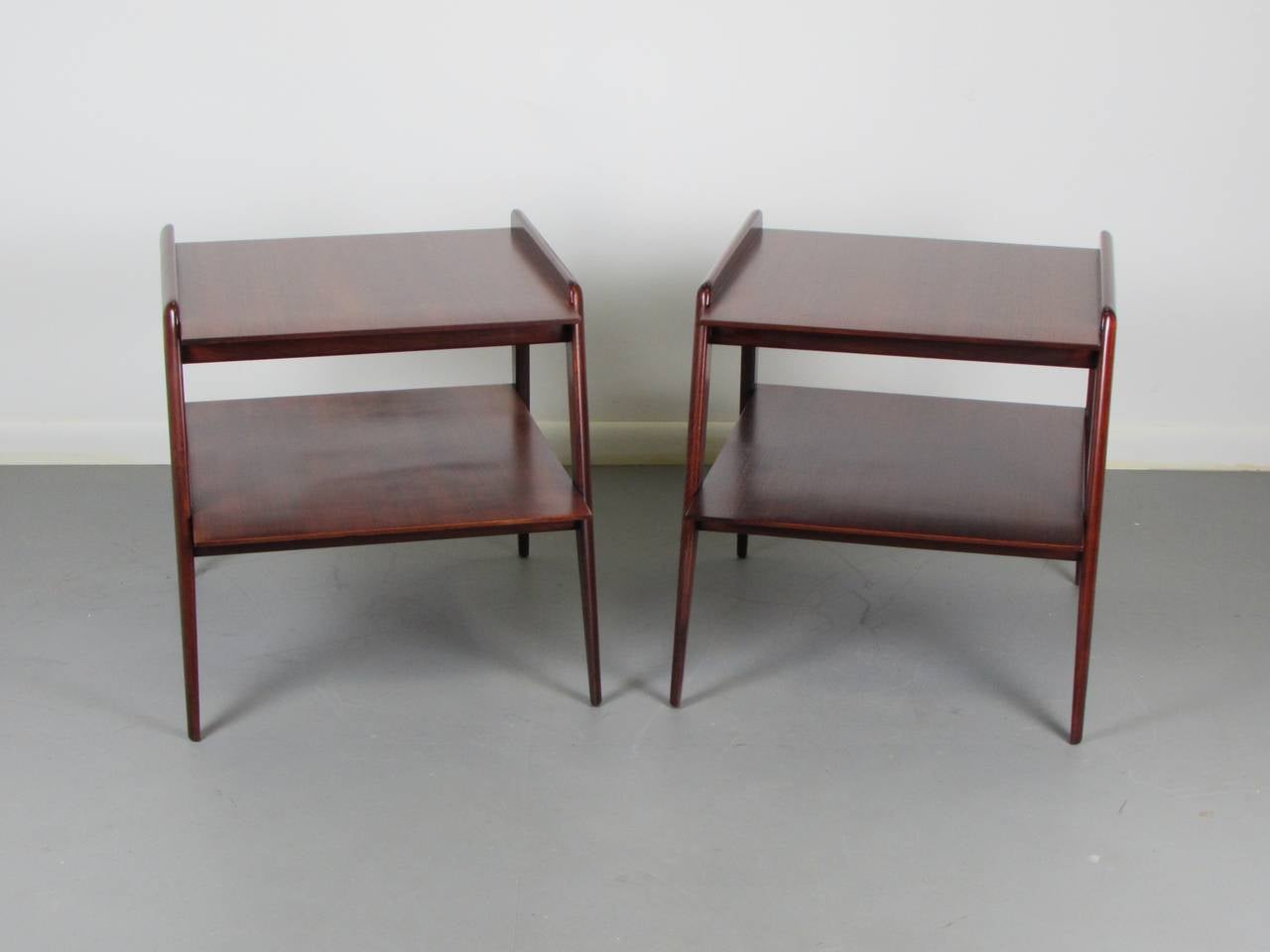 Mid-20th Century Rare and Wicked Pair of End Tables by M. Singer & Sons, Attributed to Gio Ponti