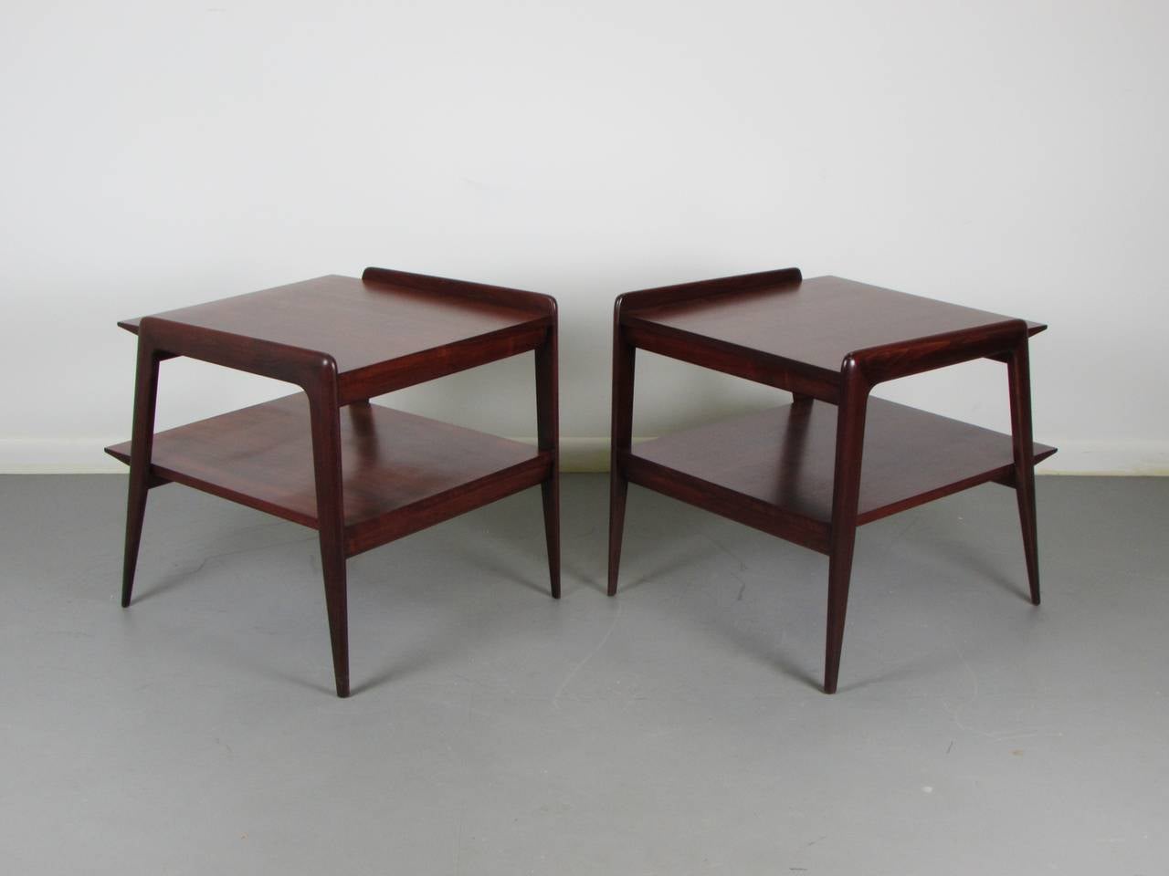 Italian Rare and Wicked Pair of End Tables by M. Singer & Sons, Attributed to Gio Ponti