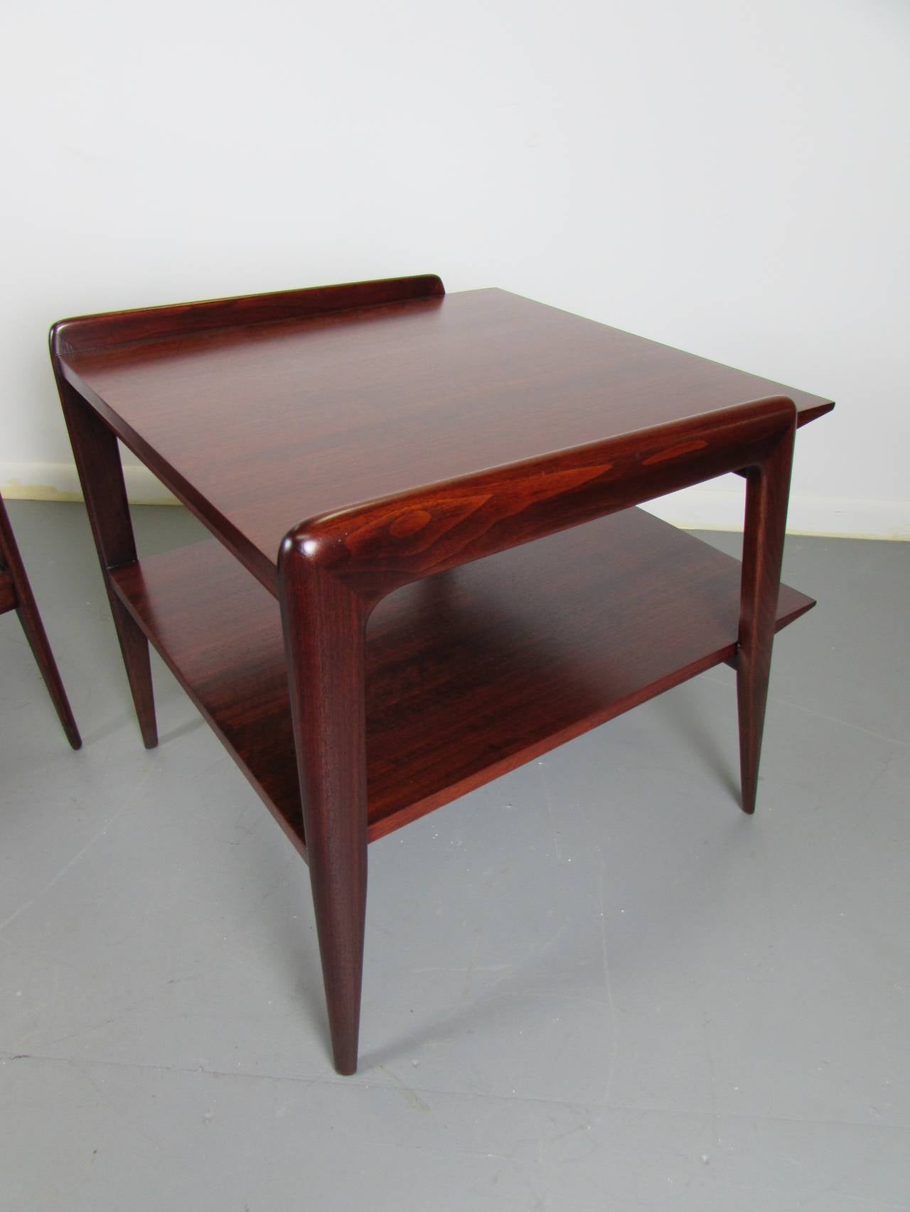 Mid-Century Modern Rare and Wicked Pair of End Tables by M. Singer & Sons, Attributed to Gio Ponti