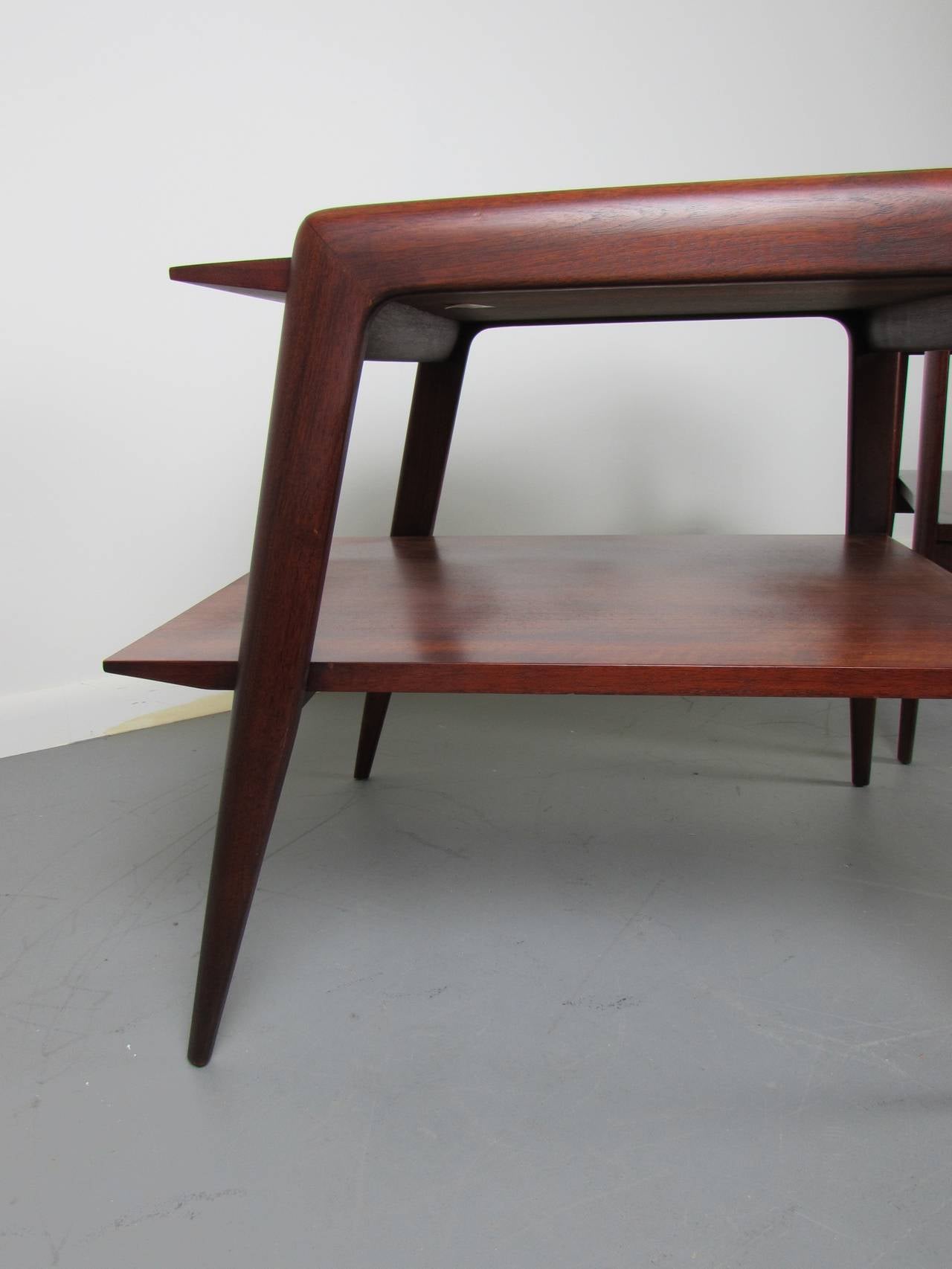 Rare and Wicked Pair of End Tables by M. Singer & Sons, Attributed to Gio Ponti 2